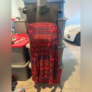 Boho Red Patterned Maxi Dress with Black Top mp1
